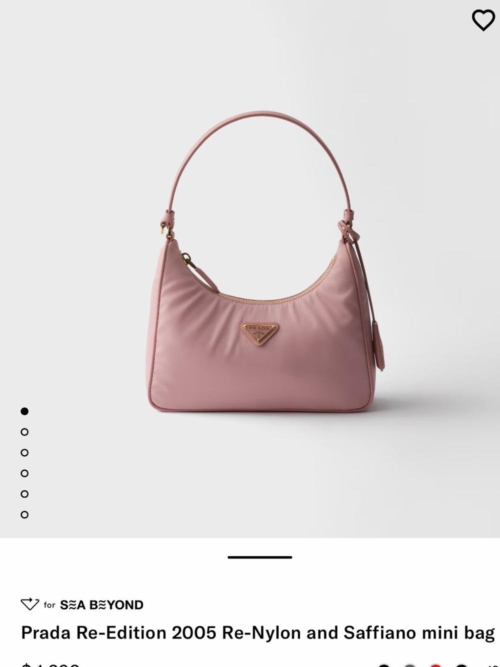 Prada Pink Re-Edition 2005 Re-Nylon and Saffiano Mini Bag